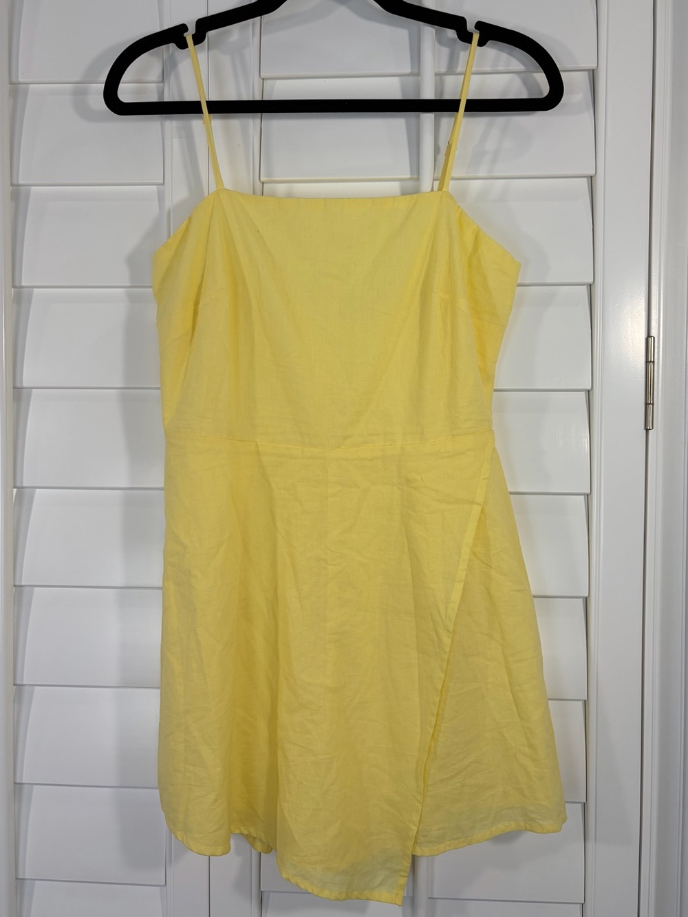Altar'd State Yellow Lined 100% Cotton Asymmetric Mini Dress Skort Romper (S) - Picture 2 of 10